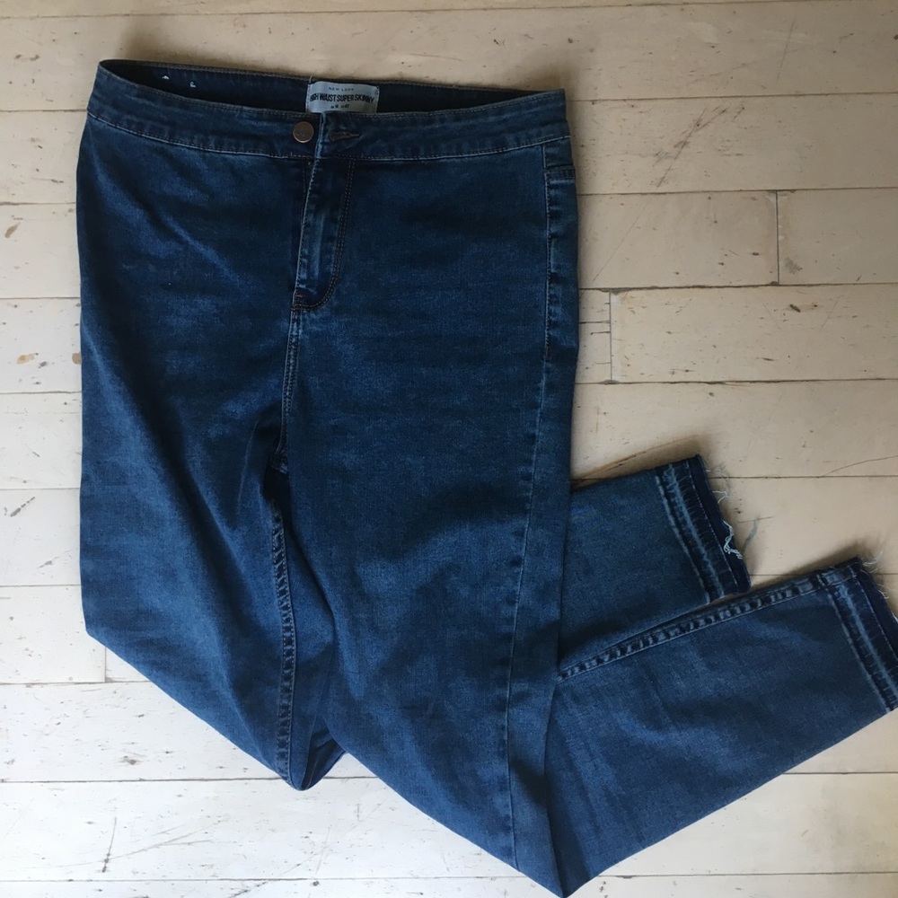 ASOS High Waist Super Skinny Acid Wash Jeans